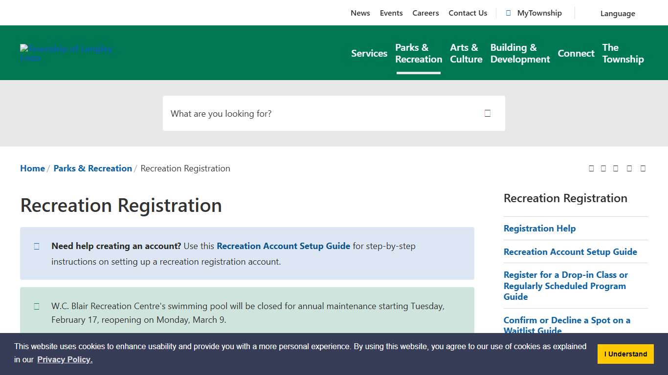 Recreation Registration - Township of Langley